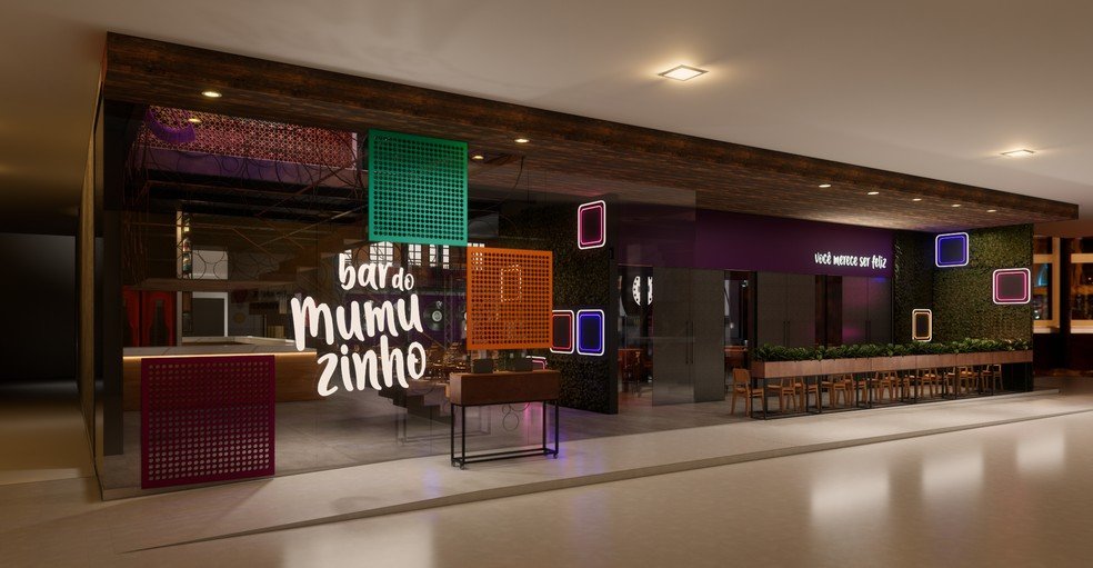 Perspectiva 3D. Projeção mostra como será a fachada do Bar do Mumuzinho — Foto: Divulgação