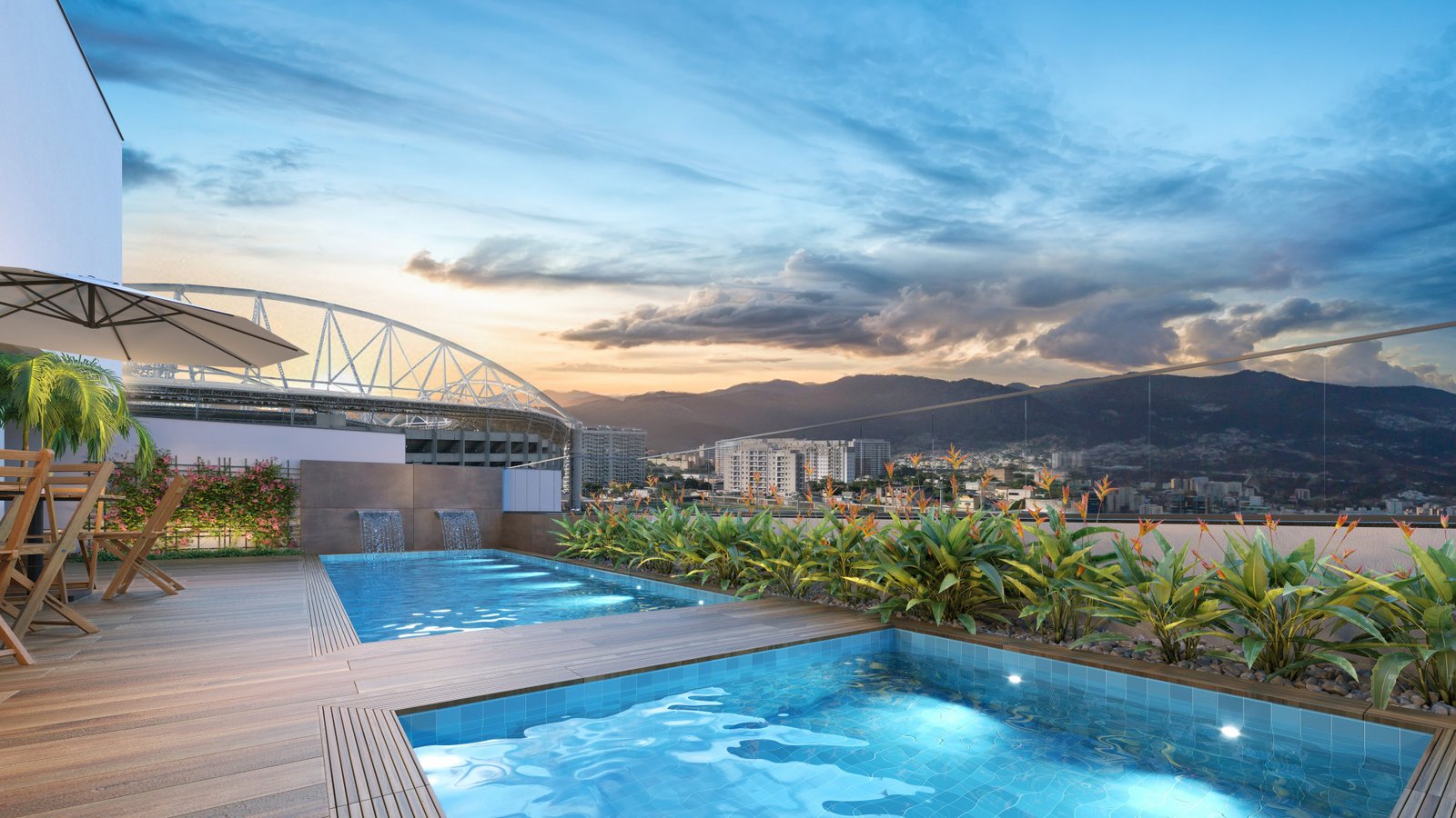 Lazer no rooftop de residencial que será construído próximo ao Engenhão - Divulgação