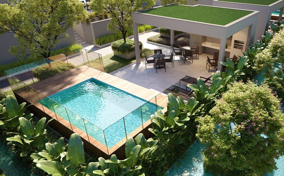 A Pool House do Grand Quartier, condomínio que está sendo erguido no Rio2 — Foto: Divulgação