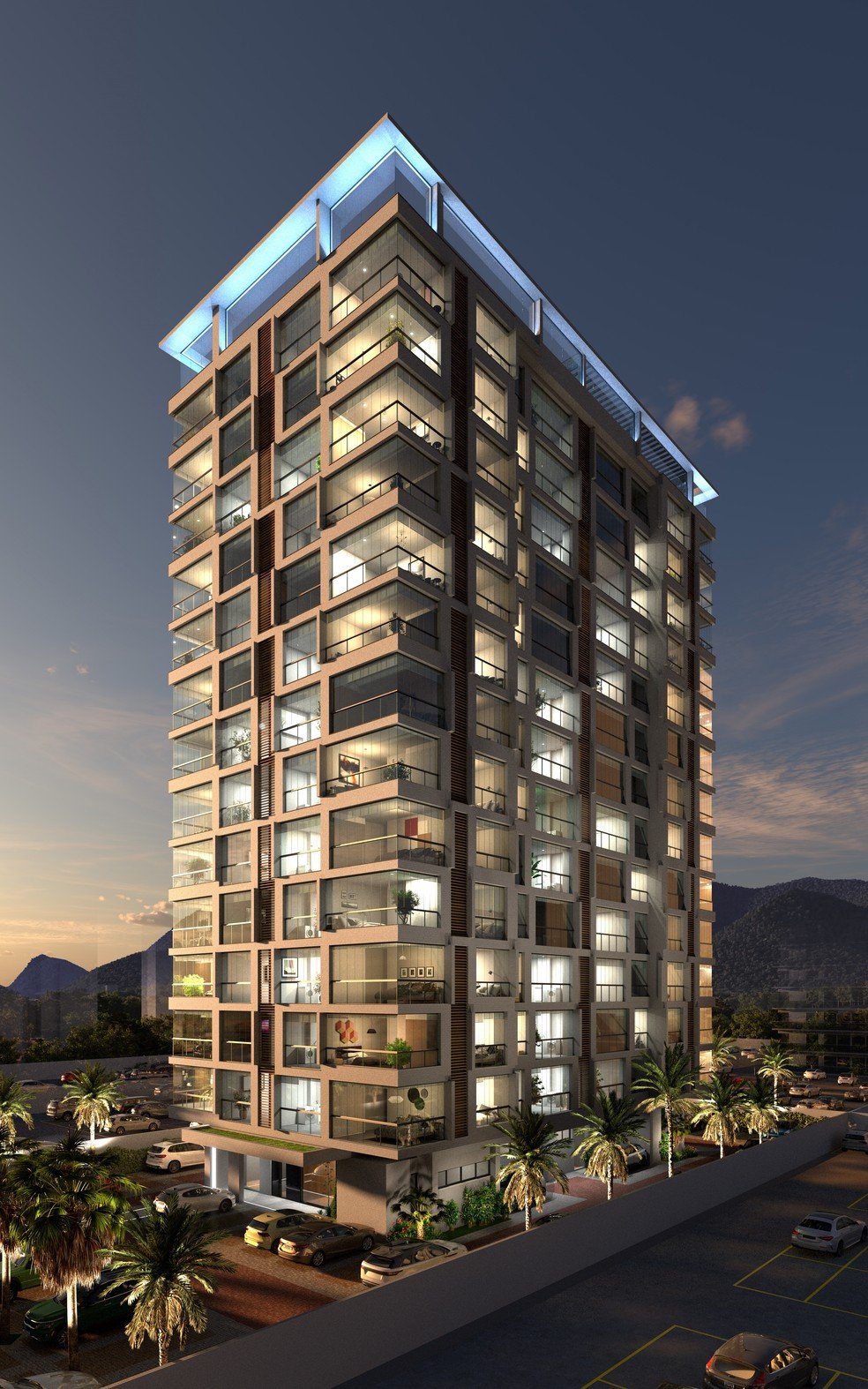 O Sky Barra tem apartamentos de uma e duas suítes — Foto: Divulgação